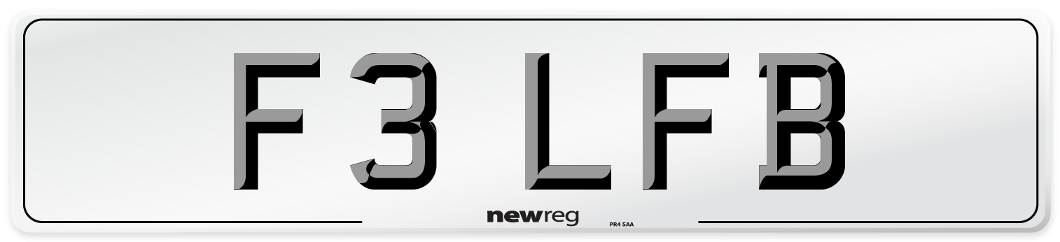 F3 LFB Number Plate from New Reg